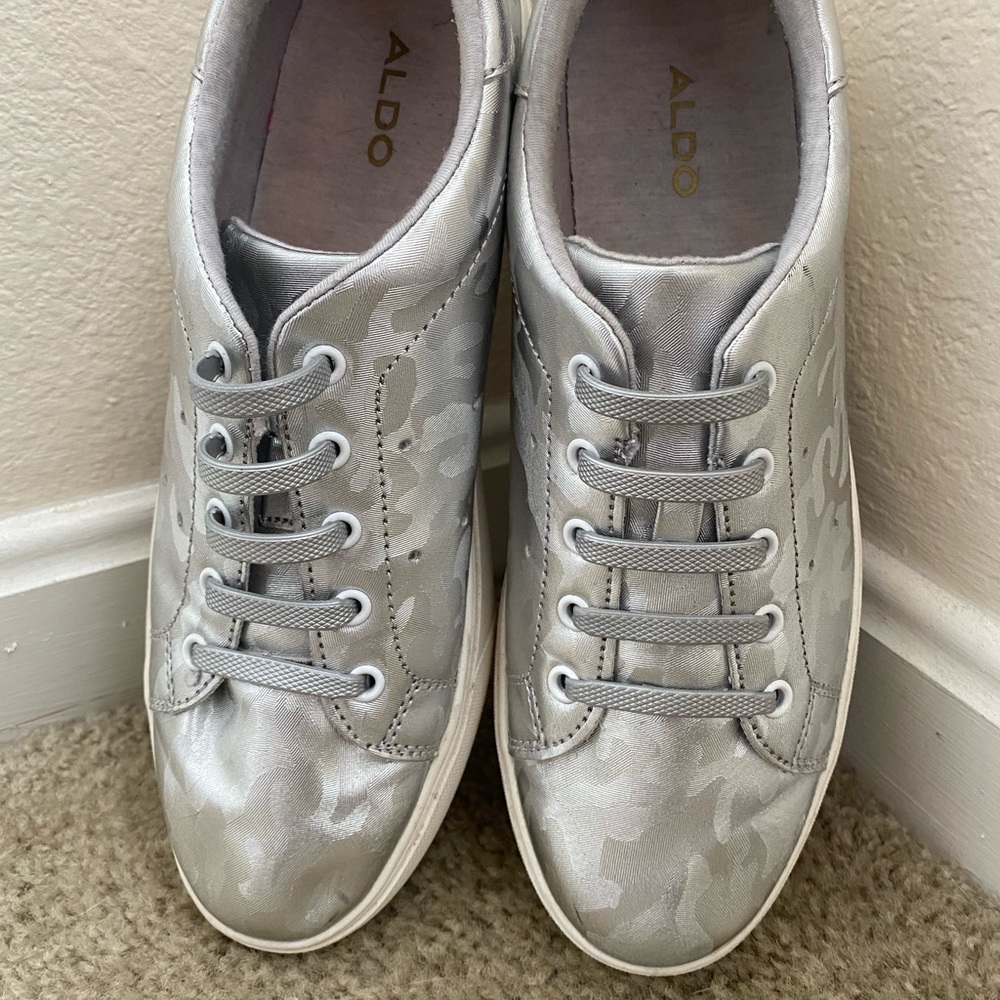 ALDO Slip-On Silver Camo Sneakers